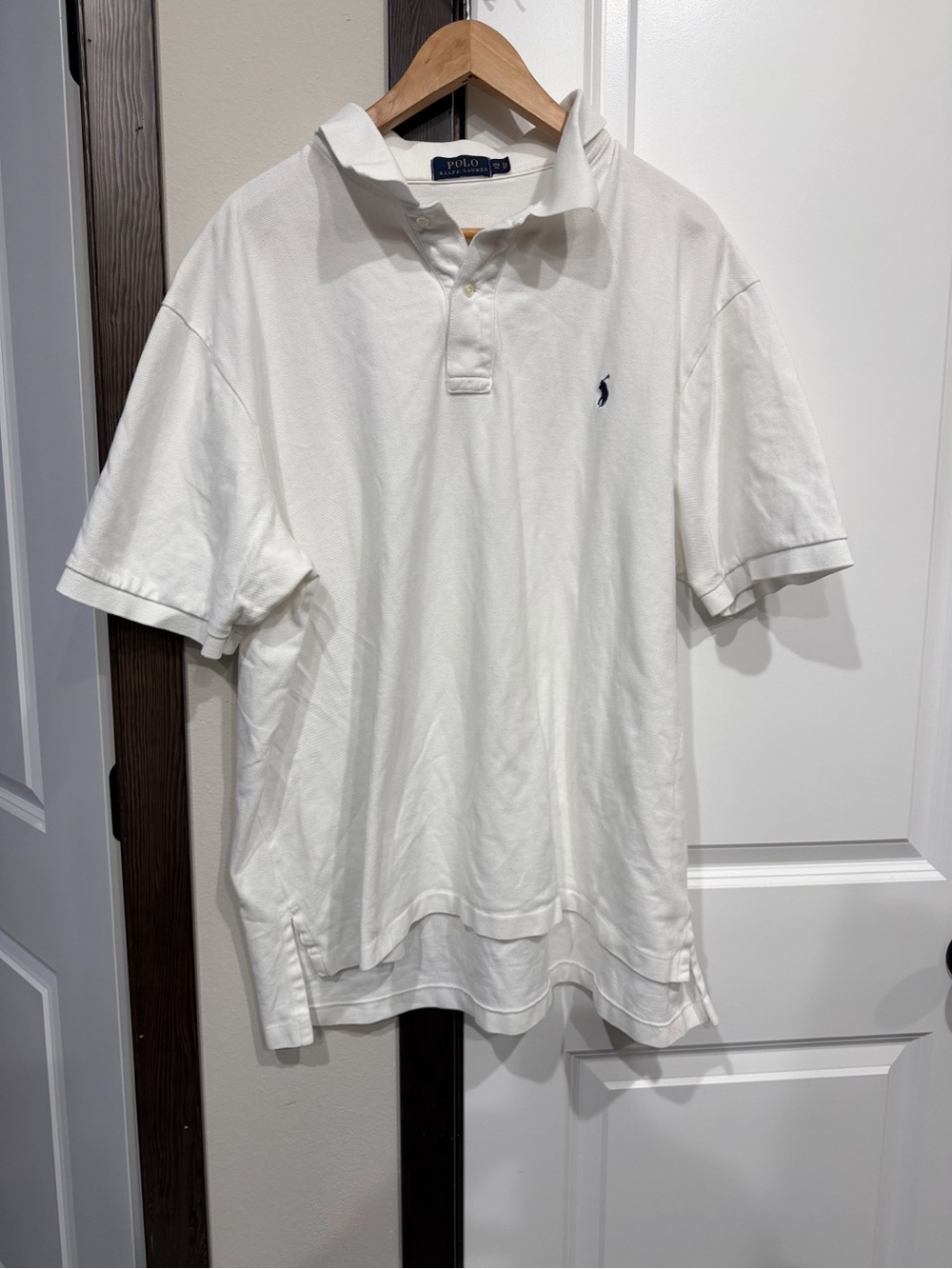 Polo by Ralph Lauren Off-White Short-Sleeve Polo with Navy Pony